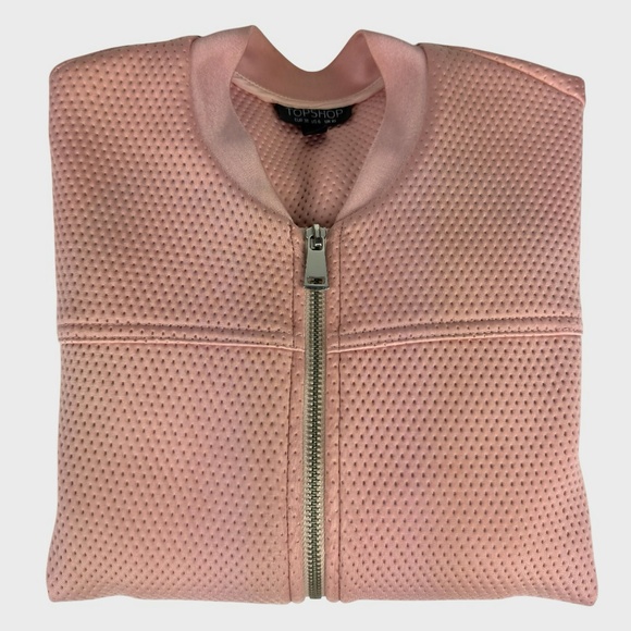 Top Shop Bomber Jacket in Light Pink - Picture 3 of 10